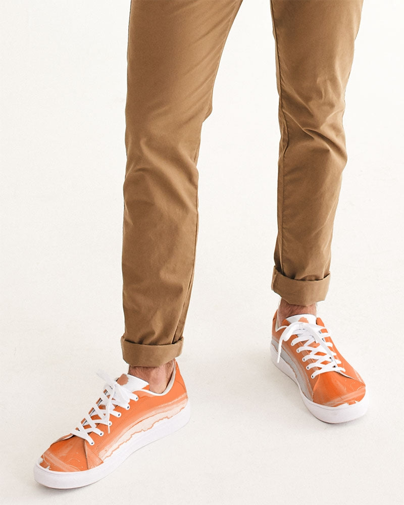 Constant Questions Orange Men's Faux-Leather Sneaker